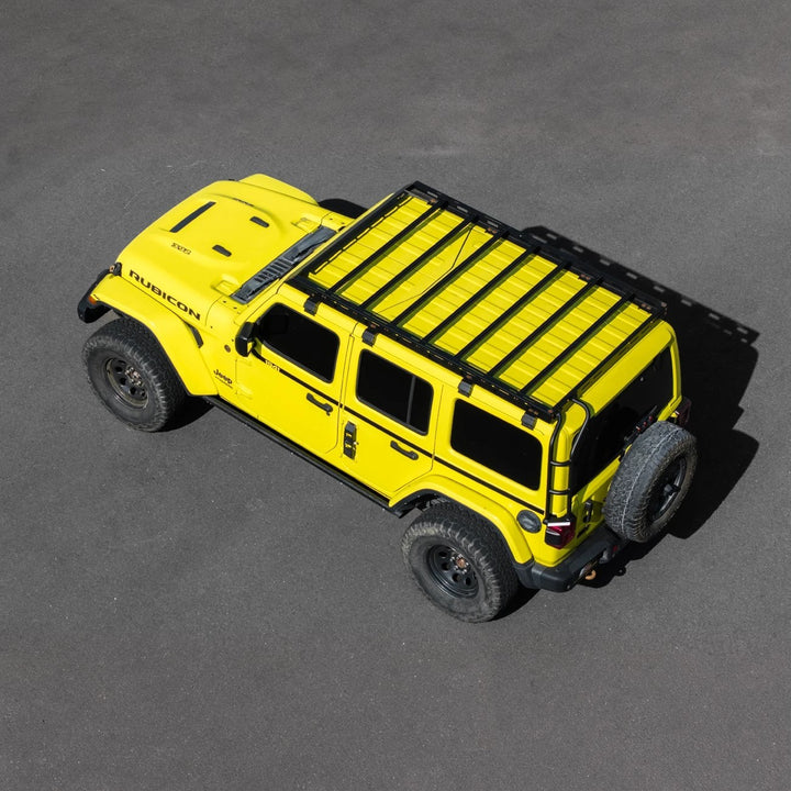 2018-Up Jeep Wrangler | Carbon Steel Black Half-Length Roof Cargo Rack Ladder