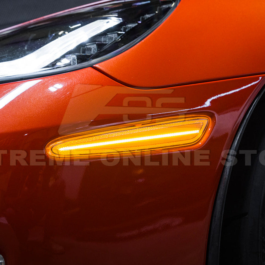Corvette C6 Front &amp; Rear Amber Light LED Side Markers Pair