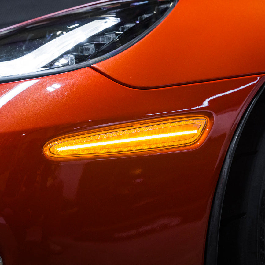 Corvette C6 Front &amp; Rear Amber Light LED Side Markers Pair