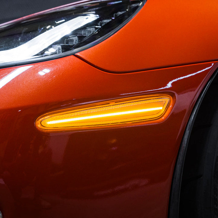 Corvette C6 Front &amp; Rear Amber Light LED Side Markers Pair