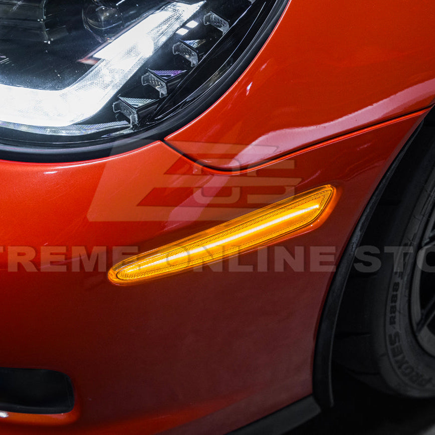 Corvette C6 Front Amber Light LED Side Markers Pair