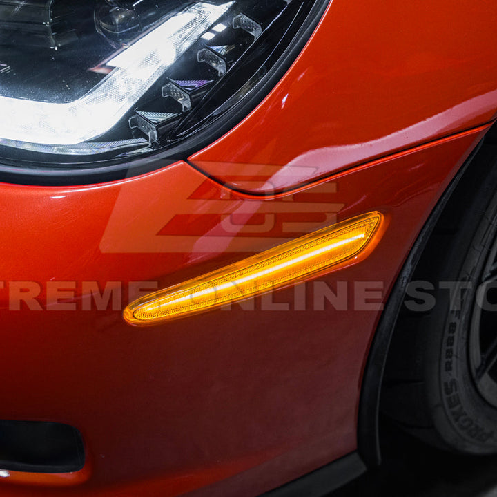 Corvette C6 Front Amber Light LED Side Markers Pair