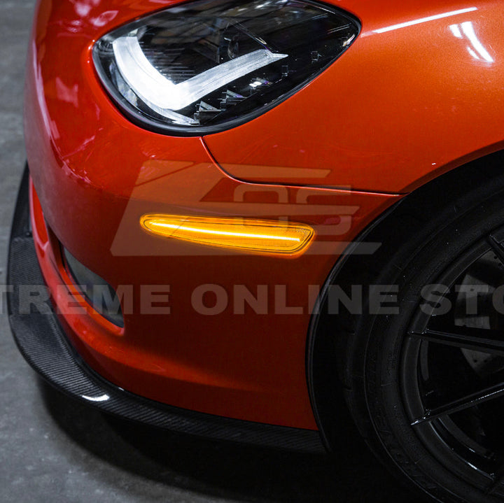 Corvette C6 Front Amber Light LED Side Markers Pair