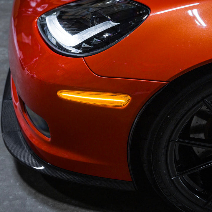 Corvette C6 Front &amp; Rear Amber Light LED Side Markers Pair