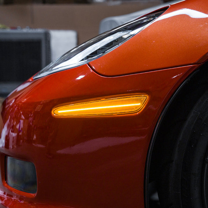Corvette C6 Front &amp; Rear Amber Light LED Side Markers Pair