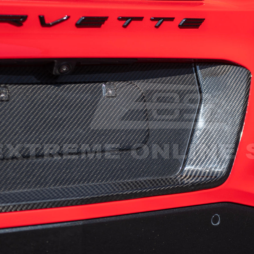 Corvette C8 Z06 DRY CARBON FIBER License Plate Backing