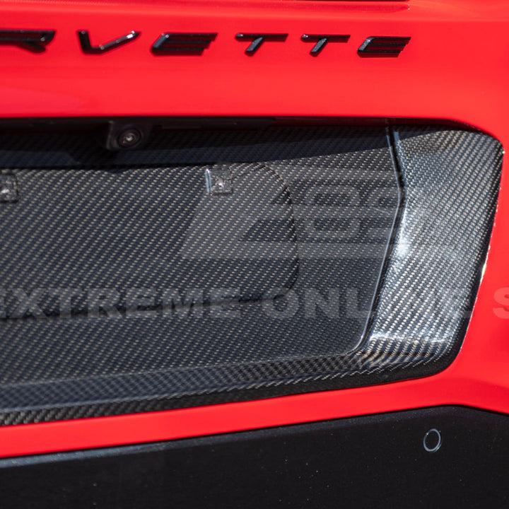 Corvette C8 Z06 DRY CARBON FIBER License Plate Backing