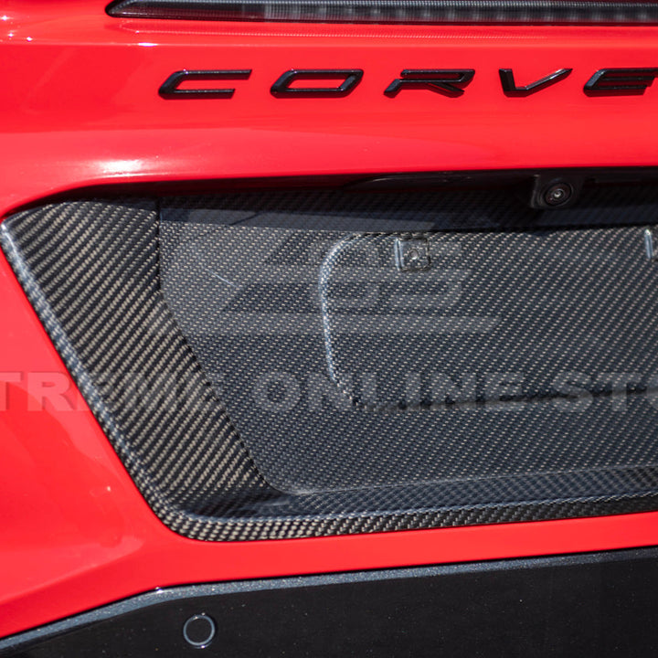 Corvette C8 Z06 DRY CARBON FIBER License Plate Backing