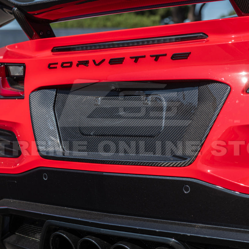 Corvette C8 Z06 DRY CARBON FIBER License Plate Backing