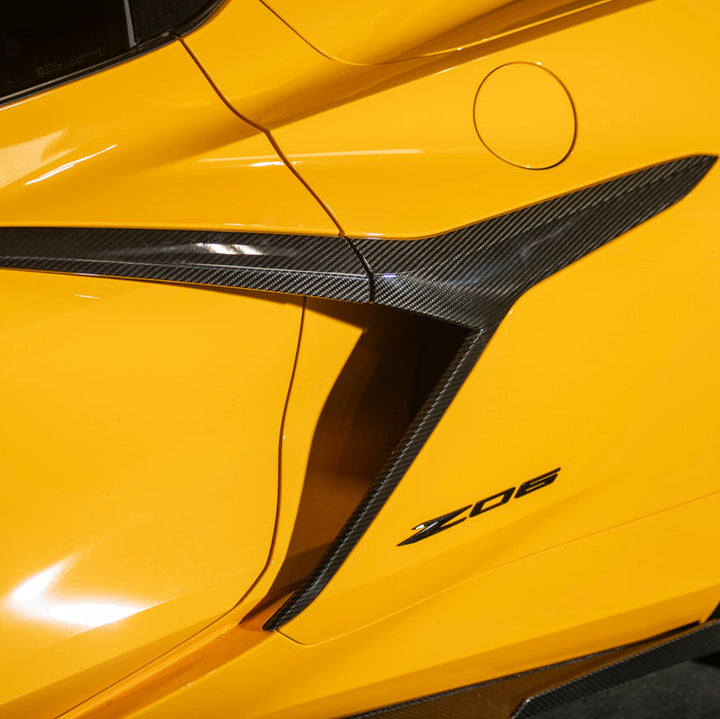 Corvette C8 Z06 CARBON FIBER Replacement Side Fender Vent Door Garnish