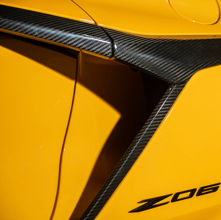 Corvette C8 Z06 CARBON FIBER Replacement Side Fender Vent Door Garnish