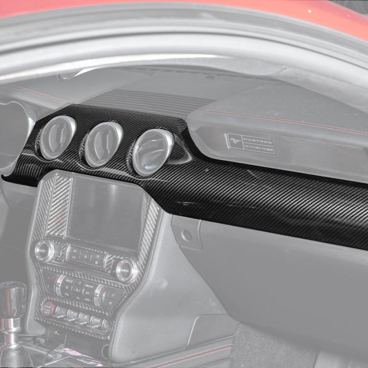 2015-23 Ford Mustang 3 AC DRY CARBON FIBER Dashboard Panel Trim