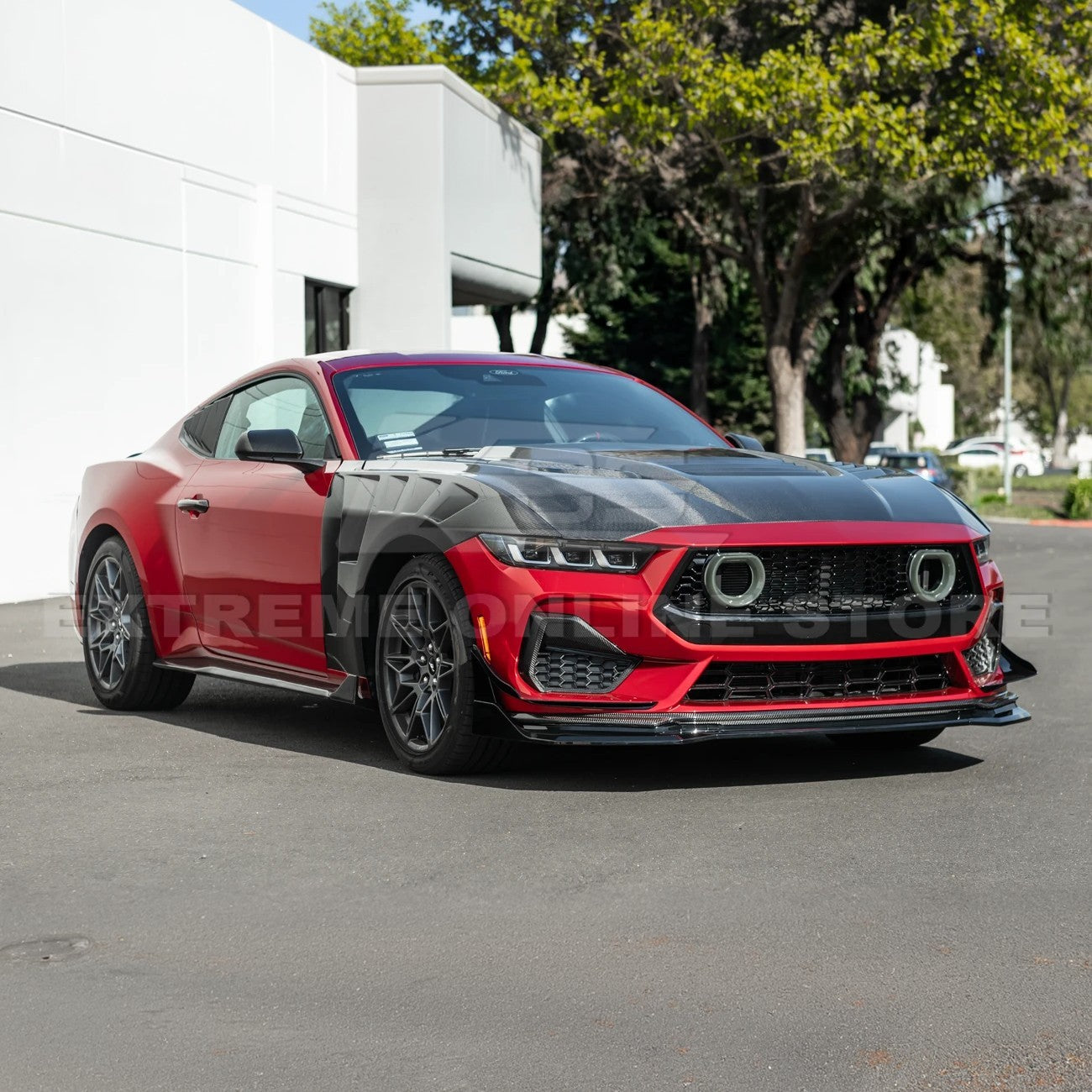 2024-Up Ford Mustang GTV Style Front Upper Grille LED Air Intakes