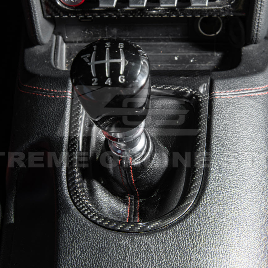 2015-23 Ford Mustang DRY CARBON FIBER Center Gear Shift Panel Trim Cover