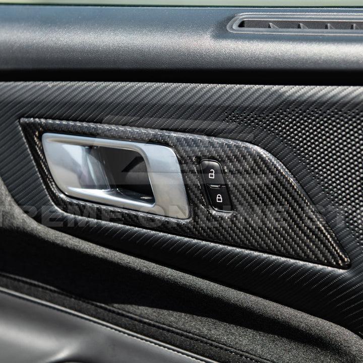 2024-Up Ford Mustang DRY CARBON FIBER Door Handle Panel Cover