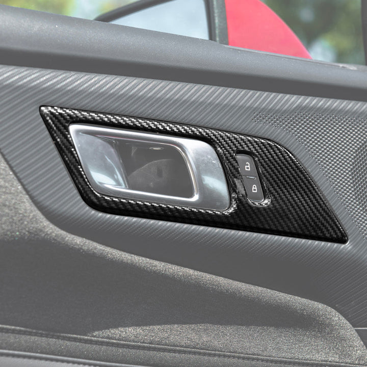 2024-Up Ford Mustang DRY CARBON FIBER Door Handle Panel Cover