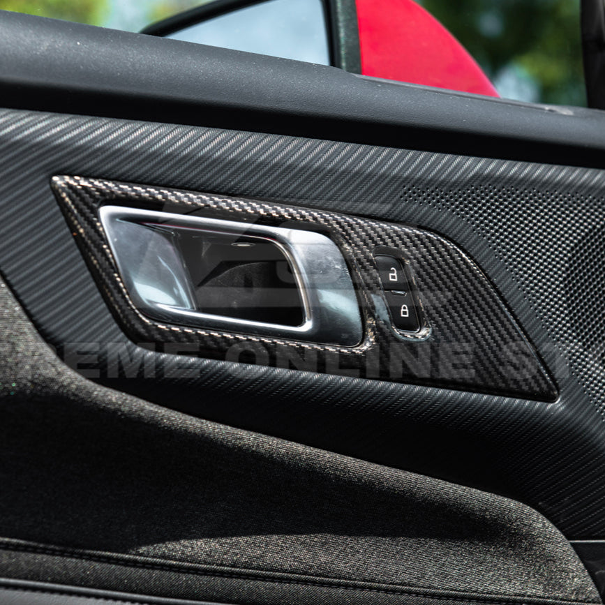 2024-Up Ford Mustang DRY CARBON FIBER Door Handle Panel Cover