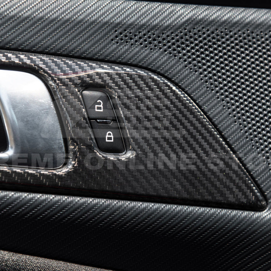 2024-Up Ford Mustang DRY CARBON FIBER Door Handle Panel Cover