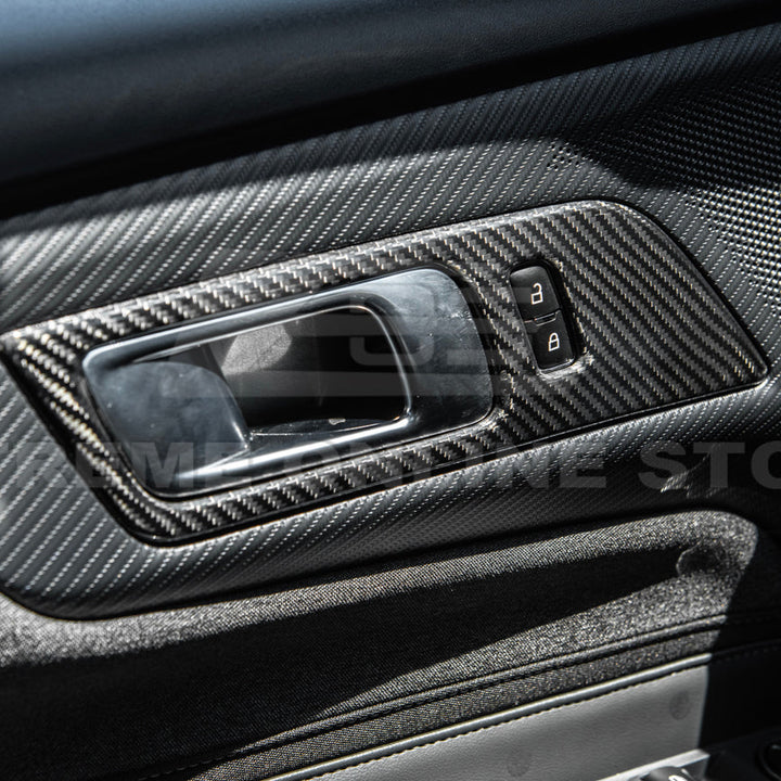 2024-Up Ford Mustang DRY CARBON FIBER Door Handle Panel Cover