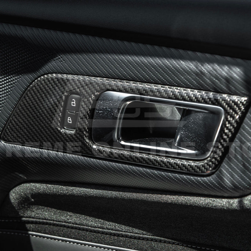 2024-Up Ford Mustang DRY CARBON FIBER Door Handle Panel Cover