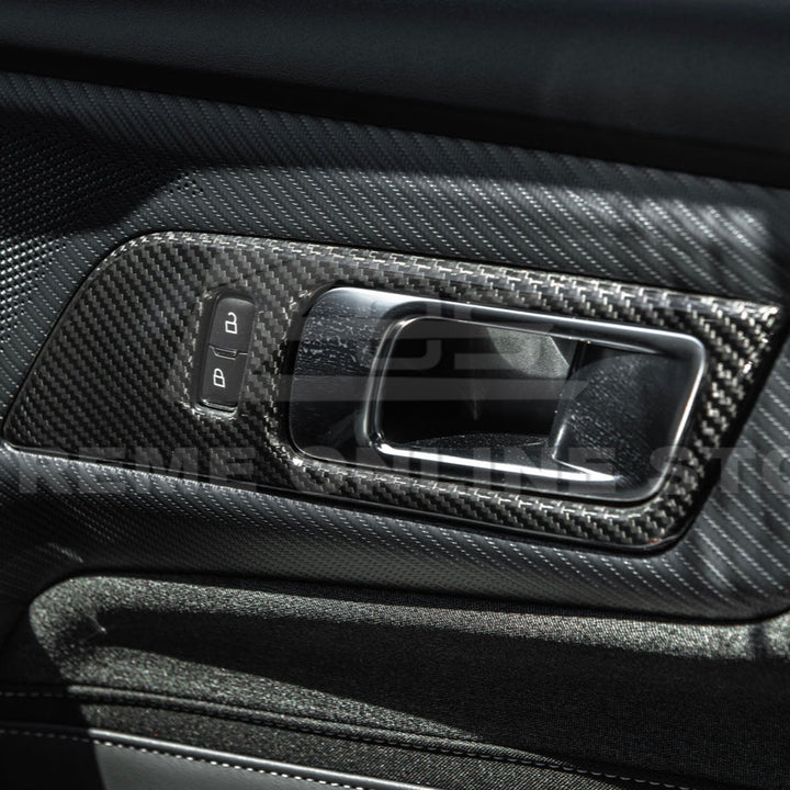 2024-Up Ford Mustang DRY CARBON FIBER Door Handle Panel Cover