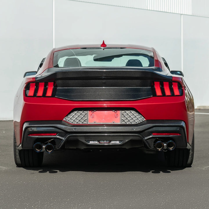 2024-Up Ford Mustang S650 | Super Snake Style Carbon Fiber Rear Trunk Lid with Integrated Spoiler