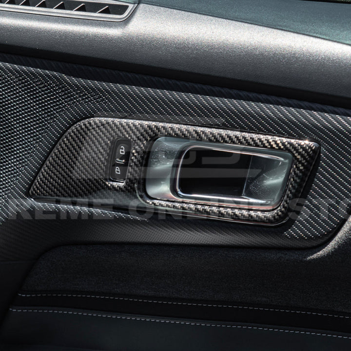 2024-Up Ford Mustang DRY CARBON FIBER Door Handle Panel Cover