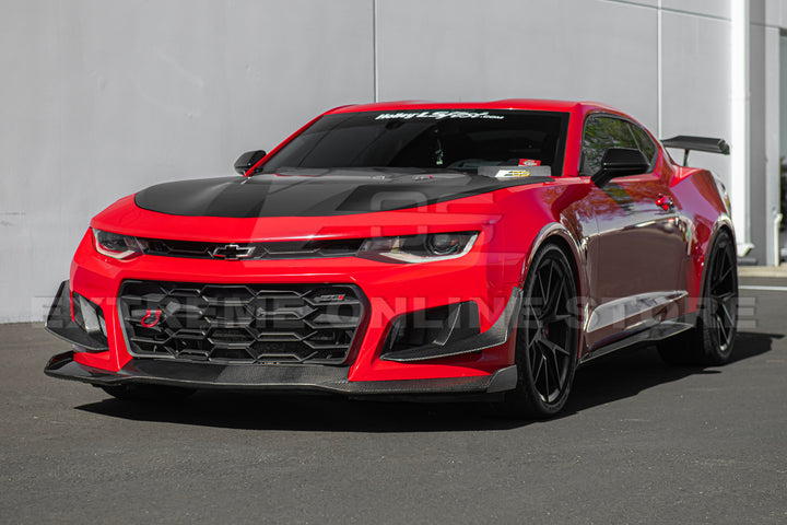 2019-24 Camaro ZL1 1LE Dry Cabon Fiber Front Air Duct Bezels &amp; Canard Dive Planes