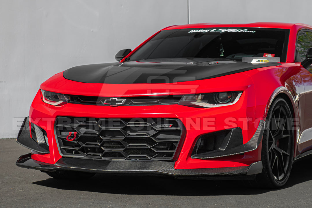 2019-24 Camaro ZL1 1LE Dry Cabon Fiber Front Air Duct Bezels &amp; Canard Dive Planes