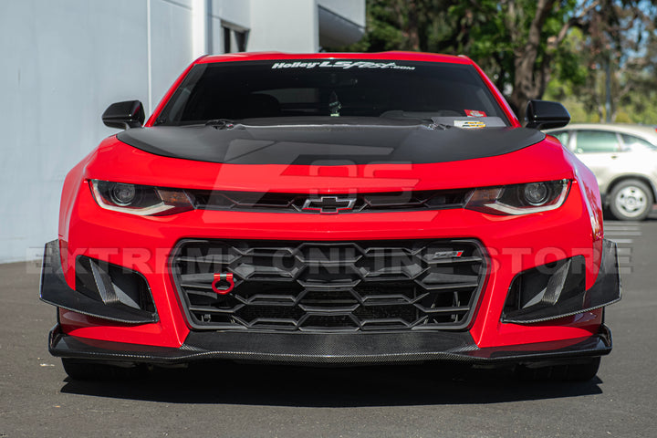 2019-24 Camaro ZL1 1LE Dry Cabon Fiber Front Air Duct Bezels &amp; Canard Dive Planes