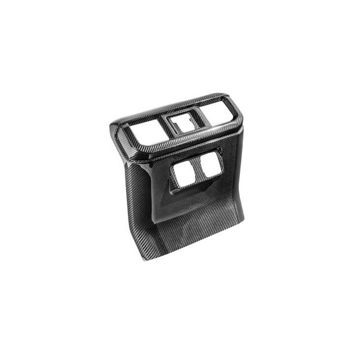 2021-Up Ford F-150 Dry Carbon Fiber Center Console Rear AC Outlet Anti-Kick Panel Cover Overlay