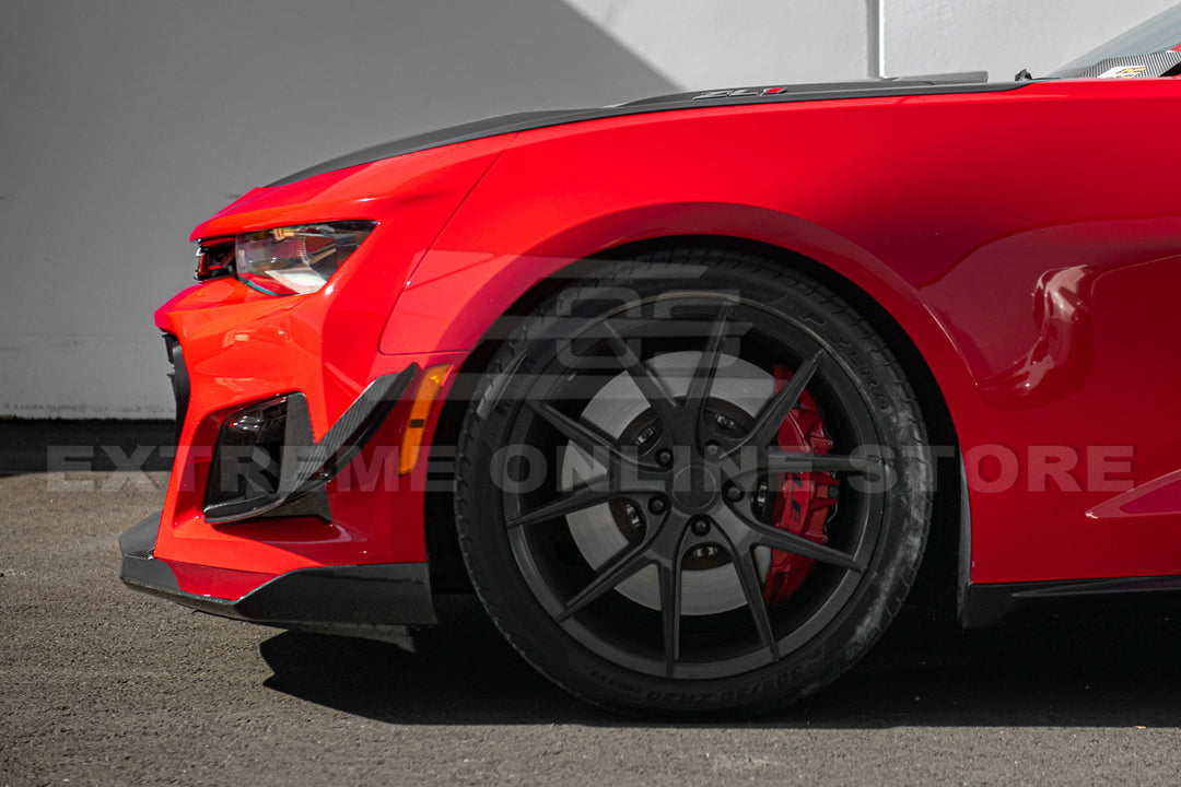 2019-24 Camaro ZL1 1LE Dry Cabon Fiber Front Air Duct Bezels &amp; Canard Dive Planes