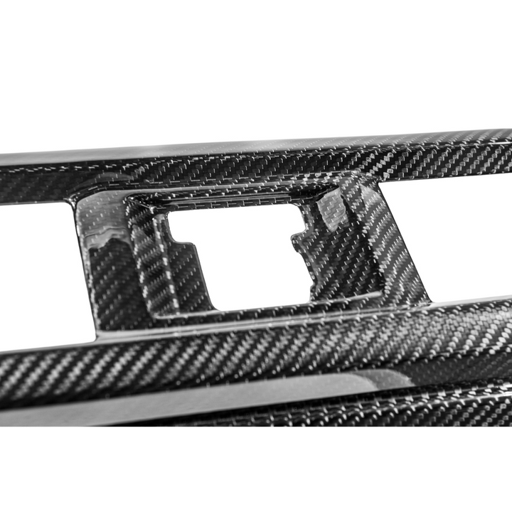 2021-Up Ford F-150 Dry Carbon Fiber Center Console Rear AC Outlet Anti-Kick Panel Cover Overlay