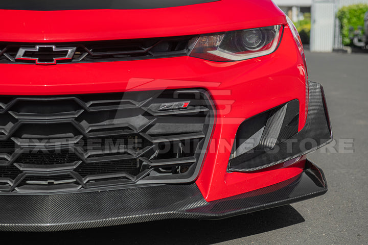 2019-24 Camaro ZL1 1LE Dry Cabon Fiber Front Air Duct Bezels &amp; Canard Dive Planes