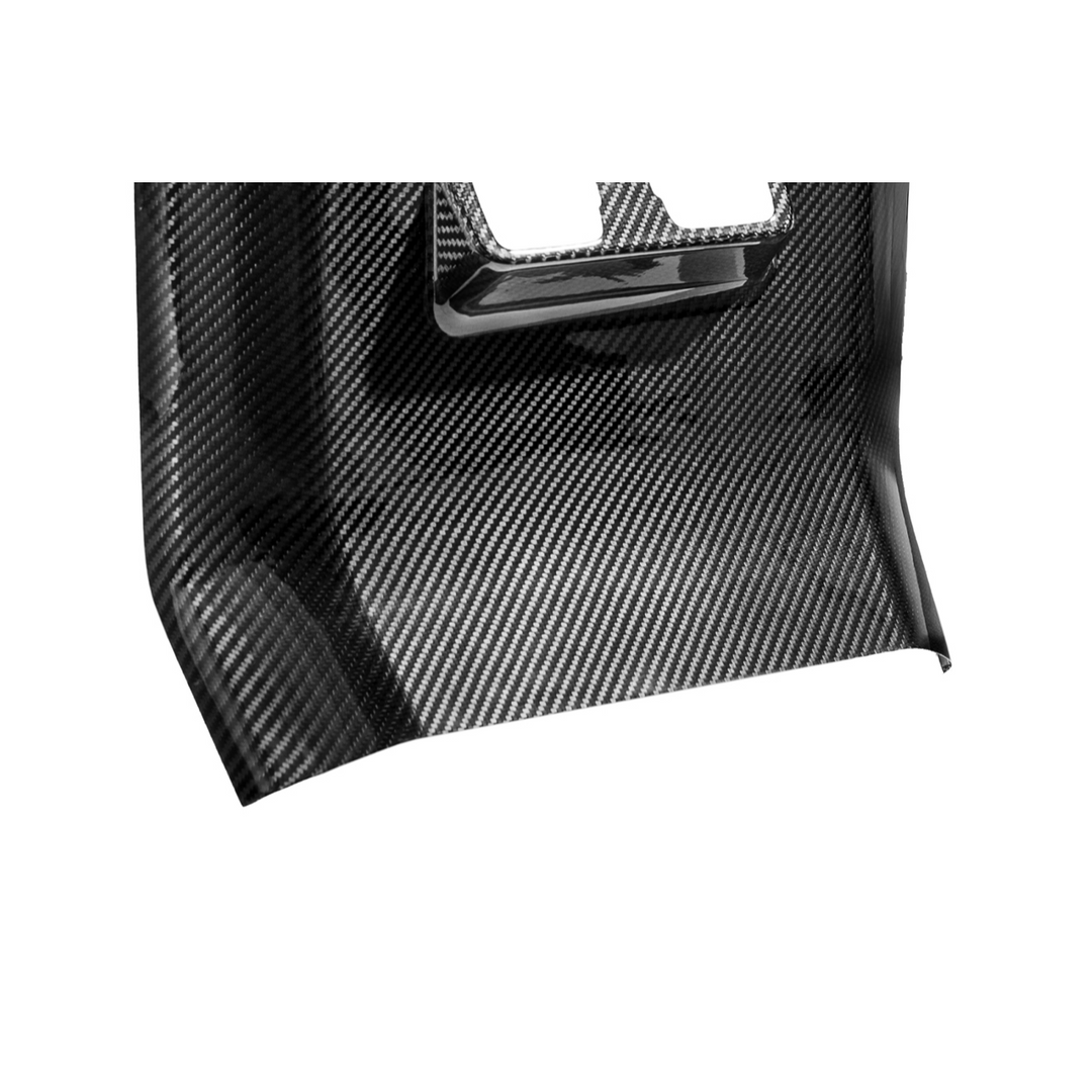 2021-Up Ford F-150 Dry Carbon Fiber Center Console Rear AC Outlet Anti-Kick Panel Cover Overlay