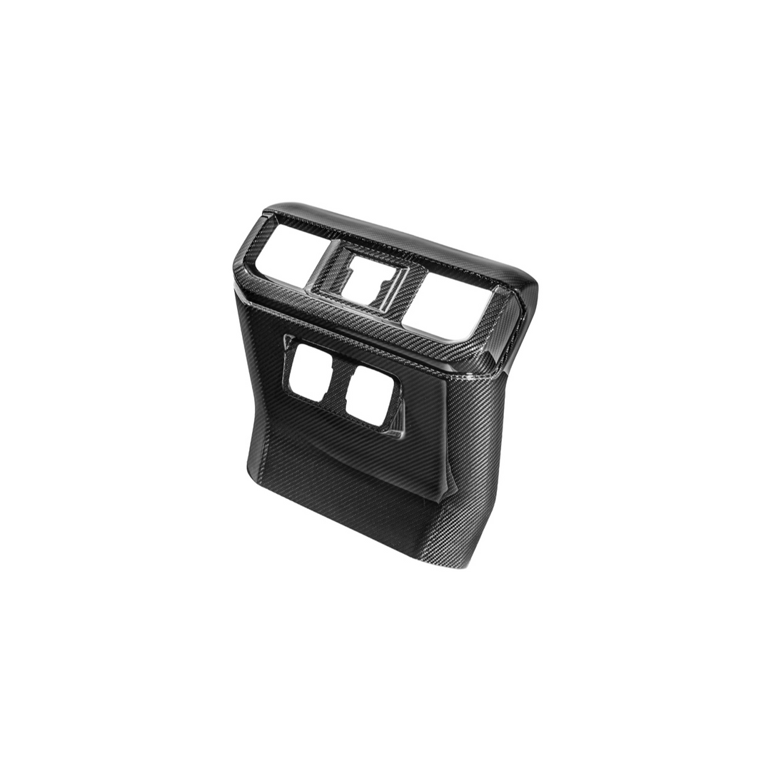 2021-Up Ford F-150 Dry Carbon Fiber Center Console Rear AC Outlet Anti-Kick Panel Cover Overlay