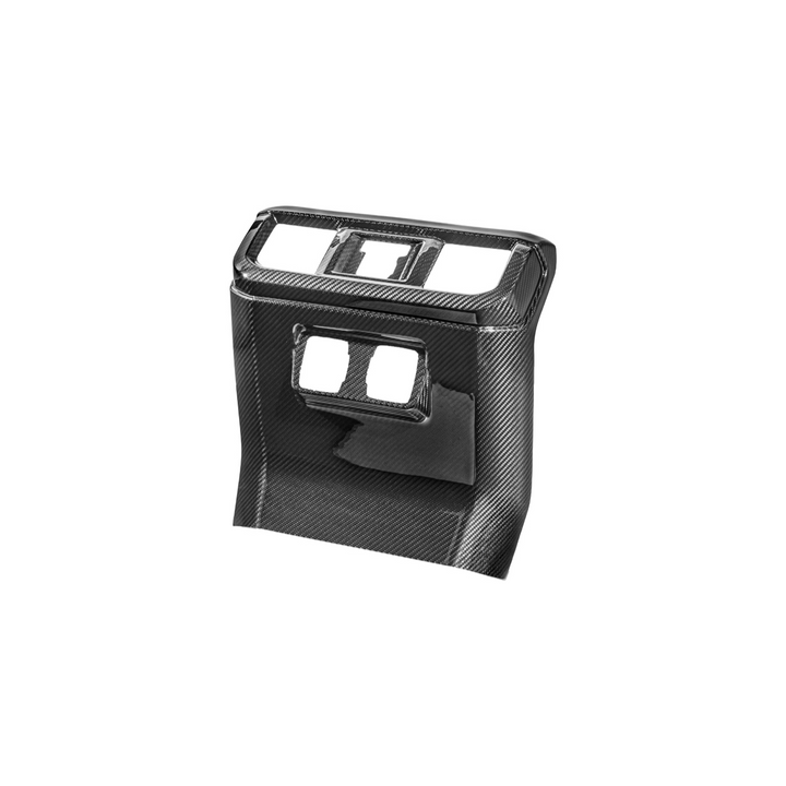 2021-Up Ford F-150 Dry Carbon Fiber Center Console Rear AC Outlet Anti-Kick Panel Cover Overlay