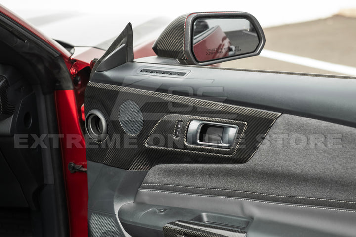 2024-Up Ford Mustang DRY CARBON FIBER Door Speaker Panel Trim Cover
