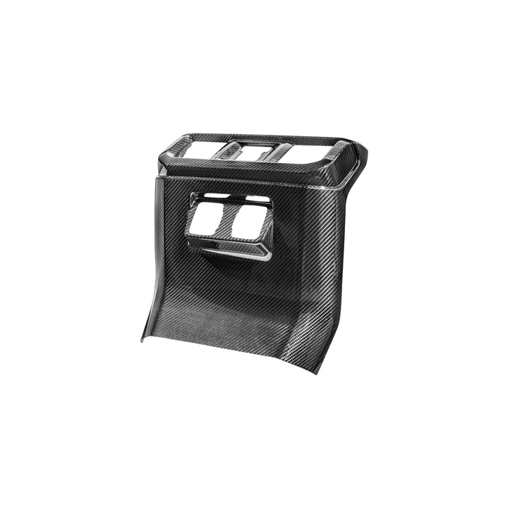 2021-Up Ford F-150 Dry Carbon Fiber Center Console Rear AC Outlet Anti-Kick Panel Cover Overlay