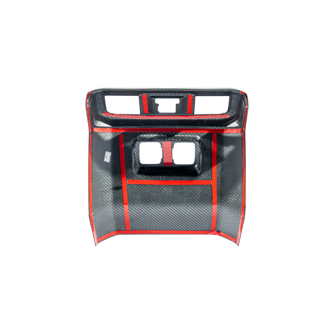 2021-Up Ford F-150 Dry Carbon Fiber Center Console Rear AC Outlet Anti-Kick Panel Cover Overlay