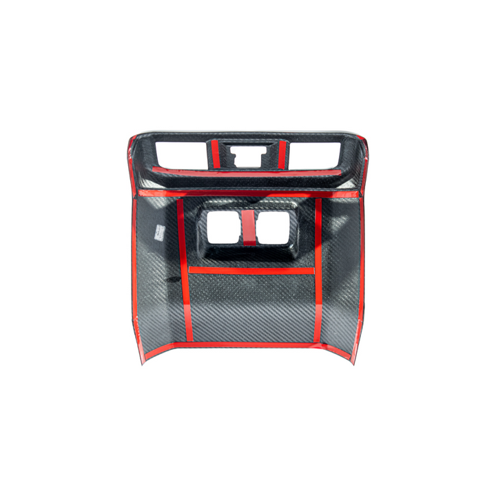 2021-Up Ford F-150 Dry Carbon Fiber Center Console Rear AC Outlet Anti-Kick Panel Cover Overlay