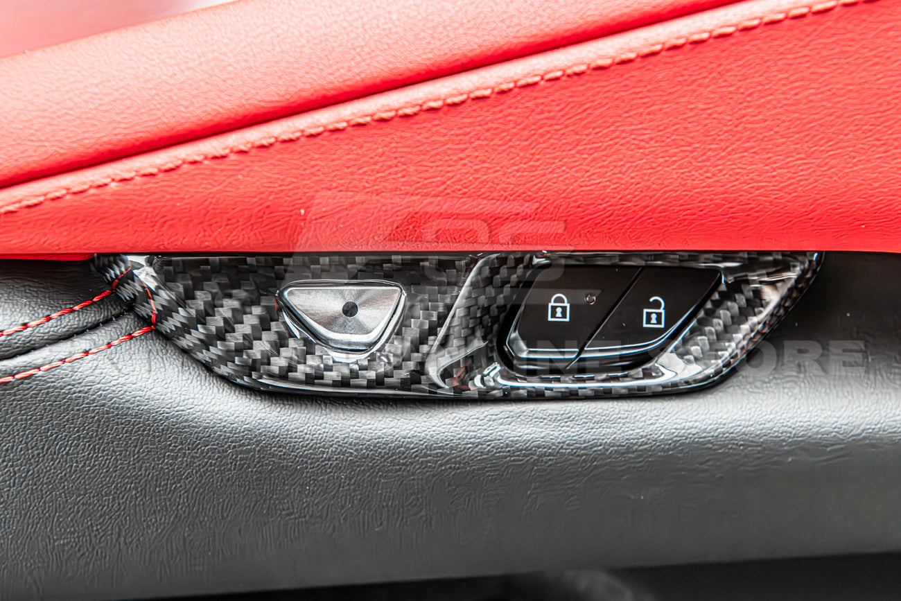 Chevrolet Corvette C8 Carbon Fiber Side Door Interior Control Button Trim Cover