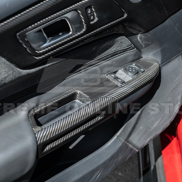 2015-up Ford Mustang DRY Carbon Fiber Side Door Glass Lifting Panel