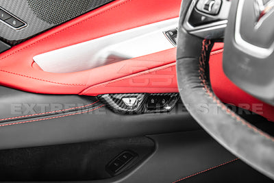 Chevrolet Corvette C8 Carbon Fiber Side Door Interior Control Button Trim Cover