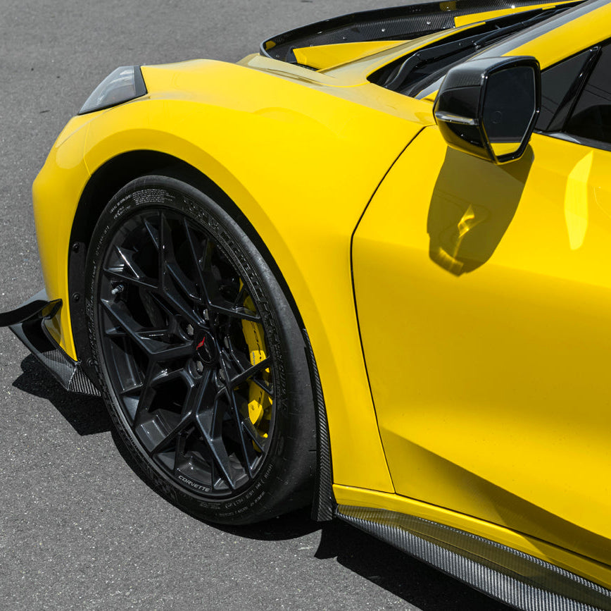 Corvette C8 Z06 XL Extended V2 Style Front Mud Flaps Guard