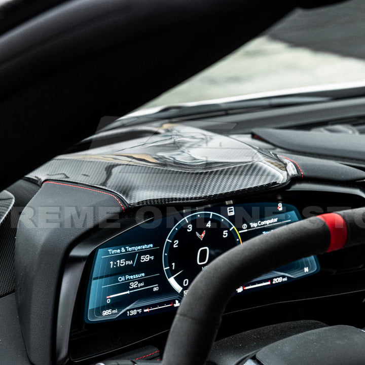 Corvette C8 DRY CARBOn FIBER Upper Dashboard Instrument Panel Cover