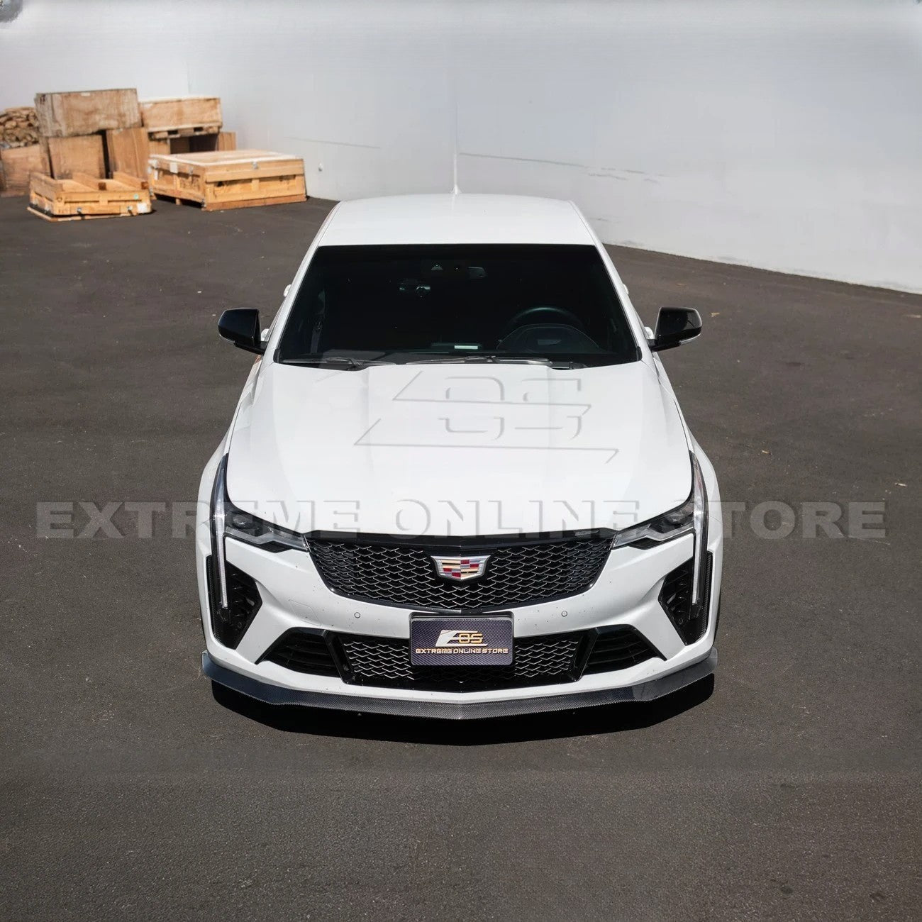 2020-Up Cadillac CT4-V Blackwing Front Lip Splitter & Carnards