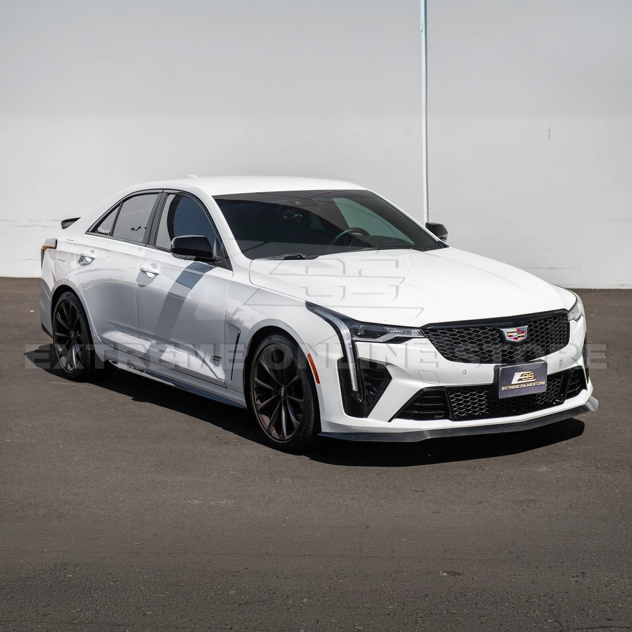 2020-Up Cadillac CT4-V Blackwing Front Lip Splitter & Carnards