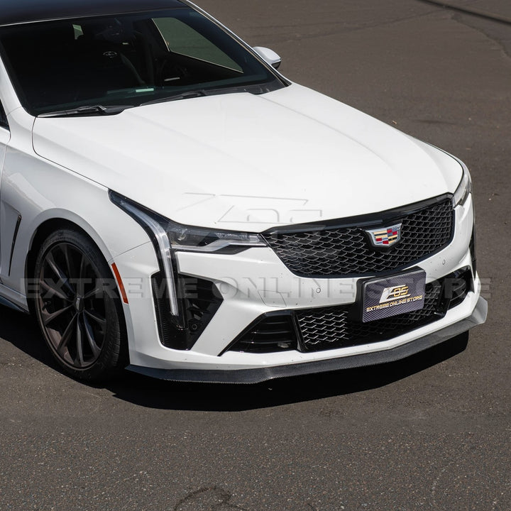 2020-Up Cadillac CT4-V Blackwing Front Lip Splitter &amp; Carnards