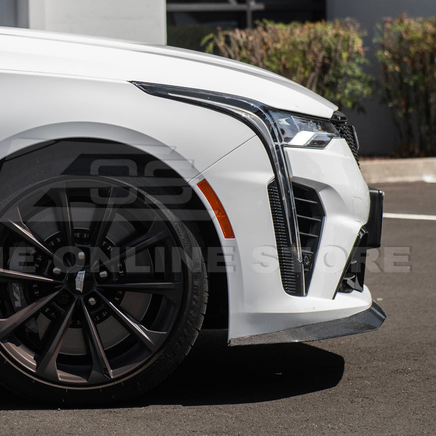 2020-Up Cadillac CT4-V Blackwing Front Lip Splitter &amp; Carnards